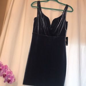 Blue velvet dress